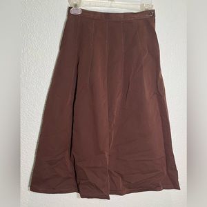 STYLINK VTG Japanese Dark Brown Drop Pleat A-Line Skirt Size XXS
